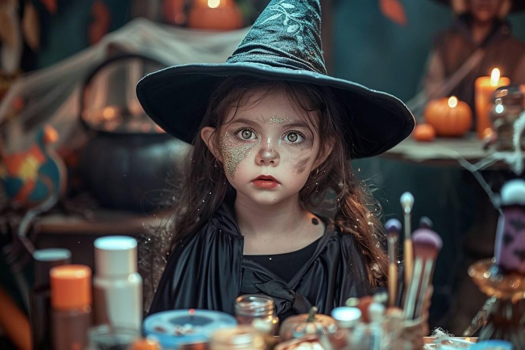 Maquillage halloween sorciere fille