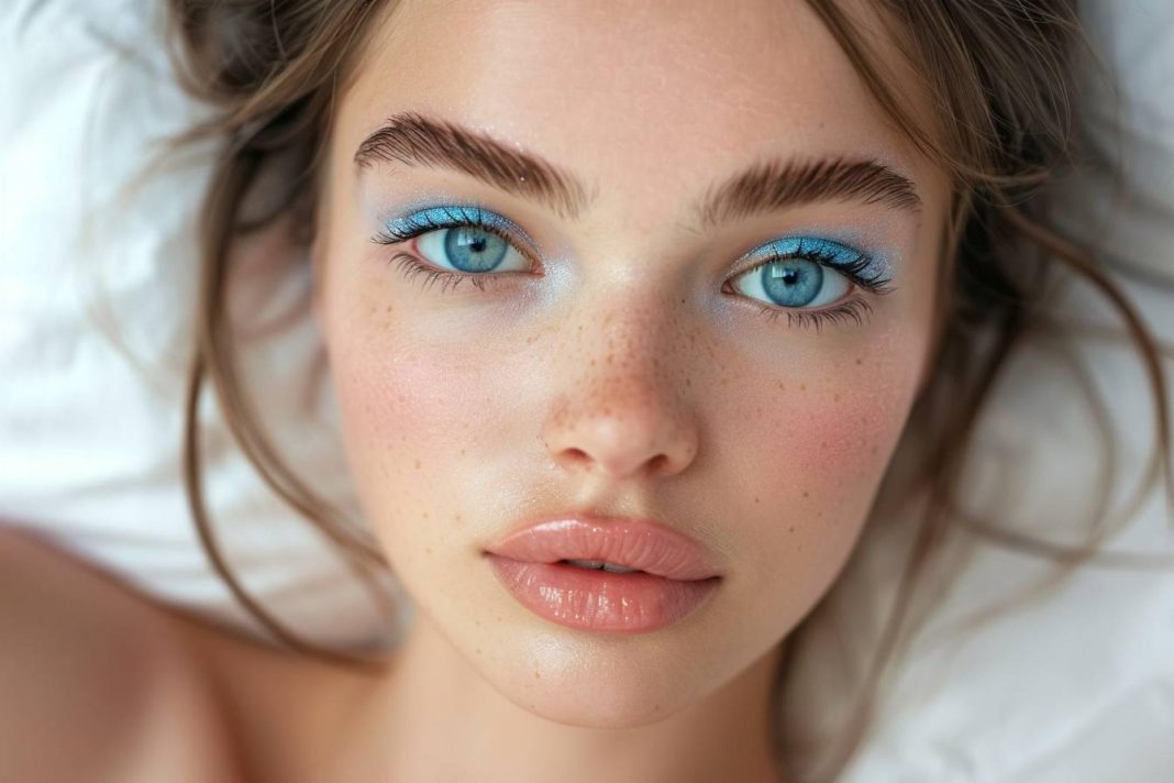 Maquillage pour yeux bleu