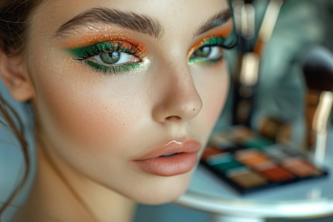 Maquillage pour yeux vert