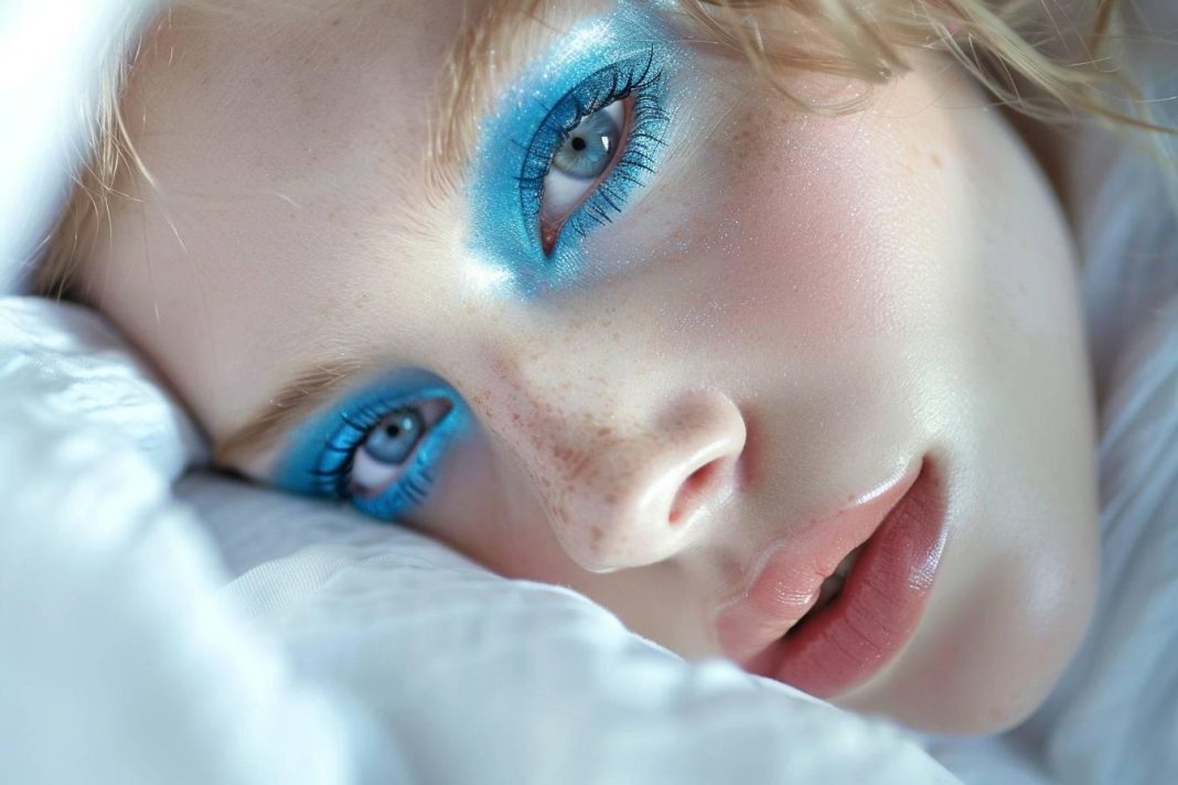 Maquillage yeux bleu