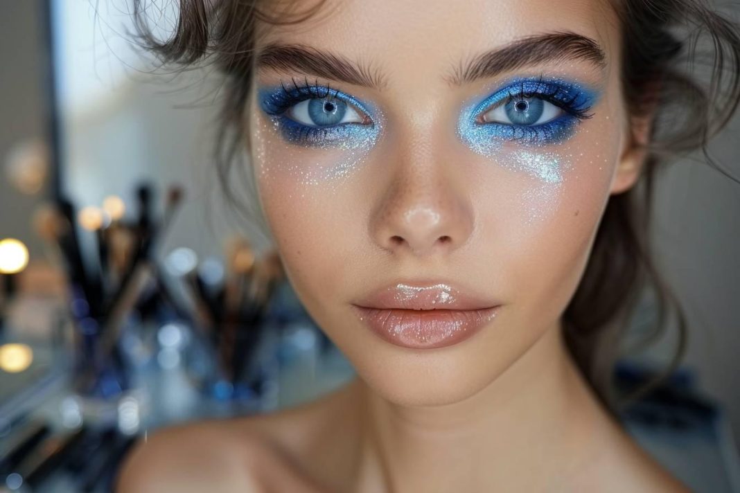 Maquillage yeux bleus