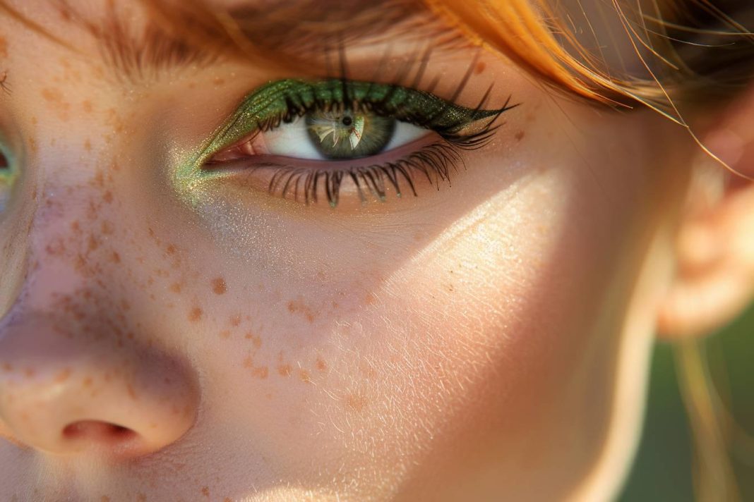 Maquillage yeux vert