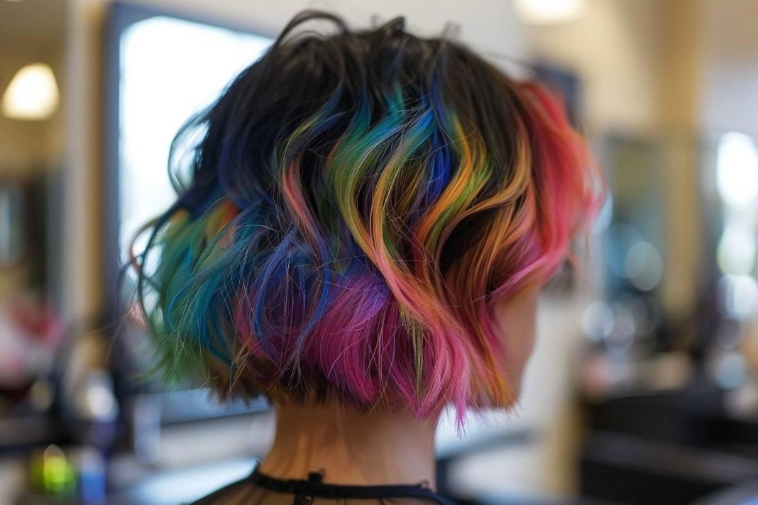 Tie and dye cheveux courts