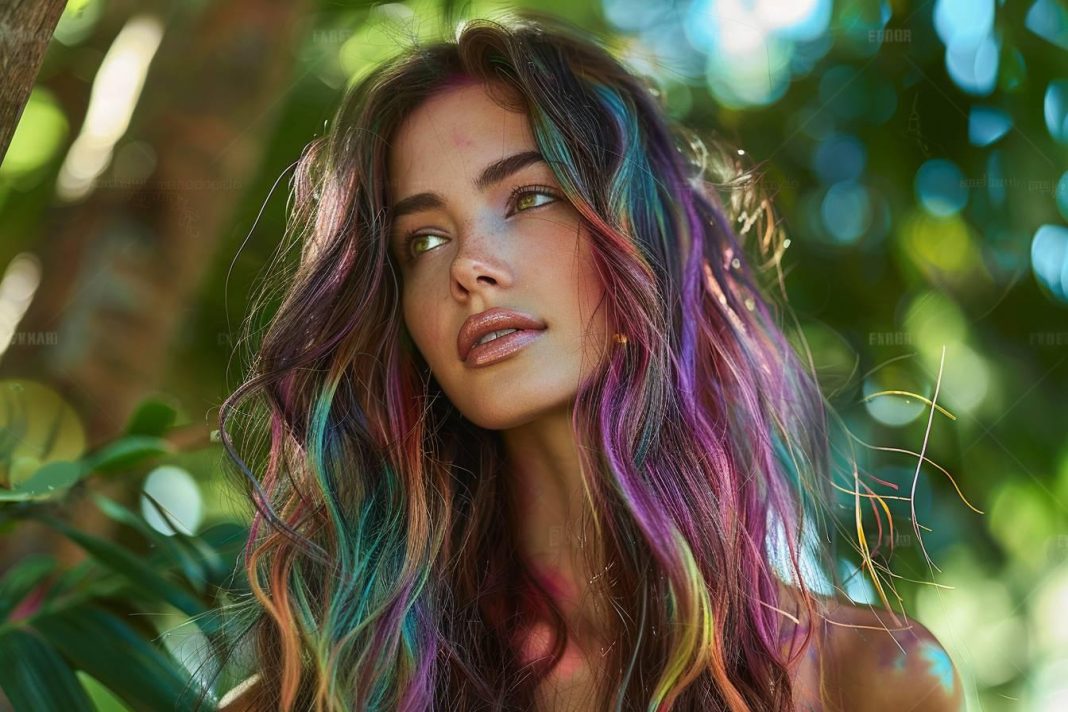 Tie and dye cheveux long