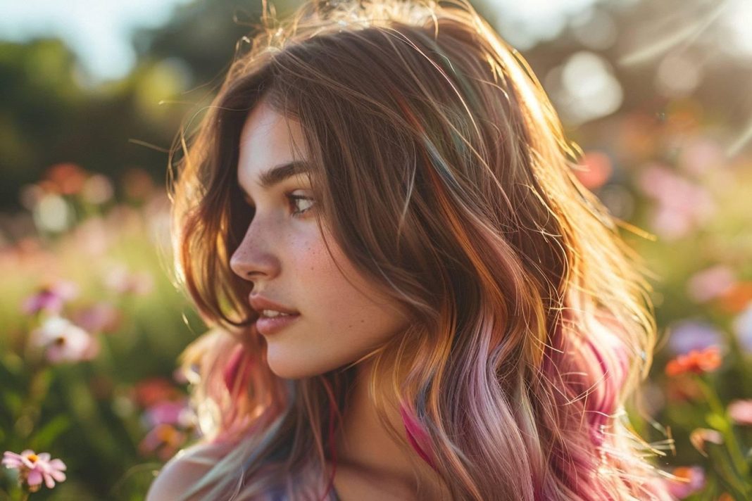 Tie and dye cheveux mi long