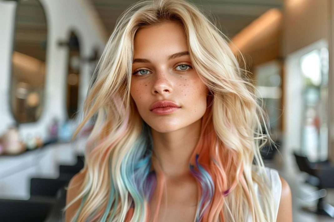 Tie and dye sur cheveux blond