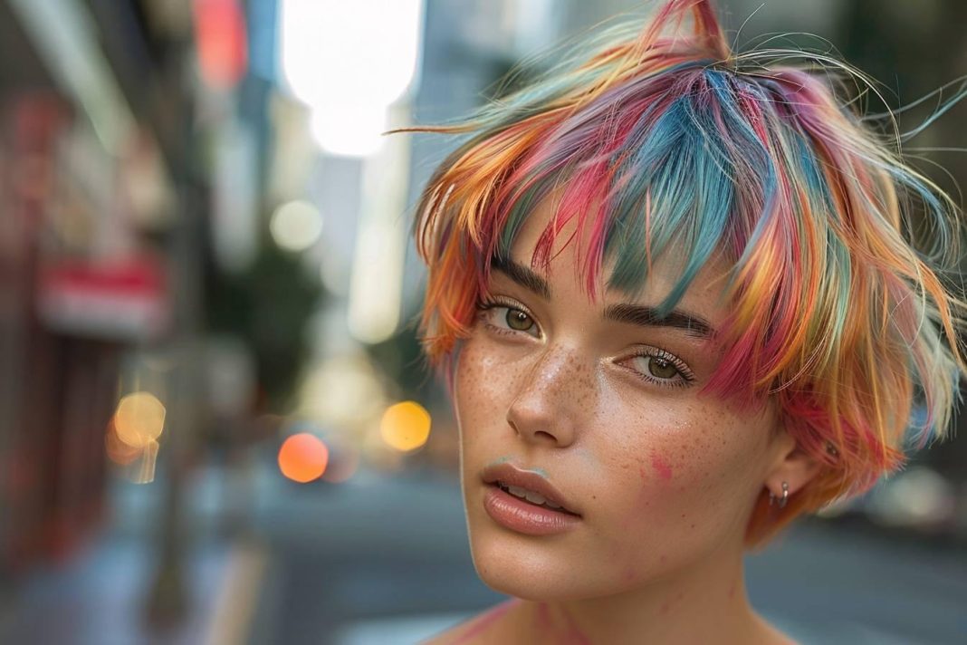 Tie and dye sur cheveux court