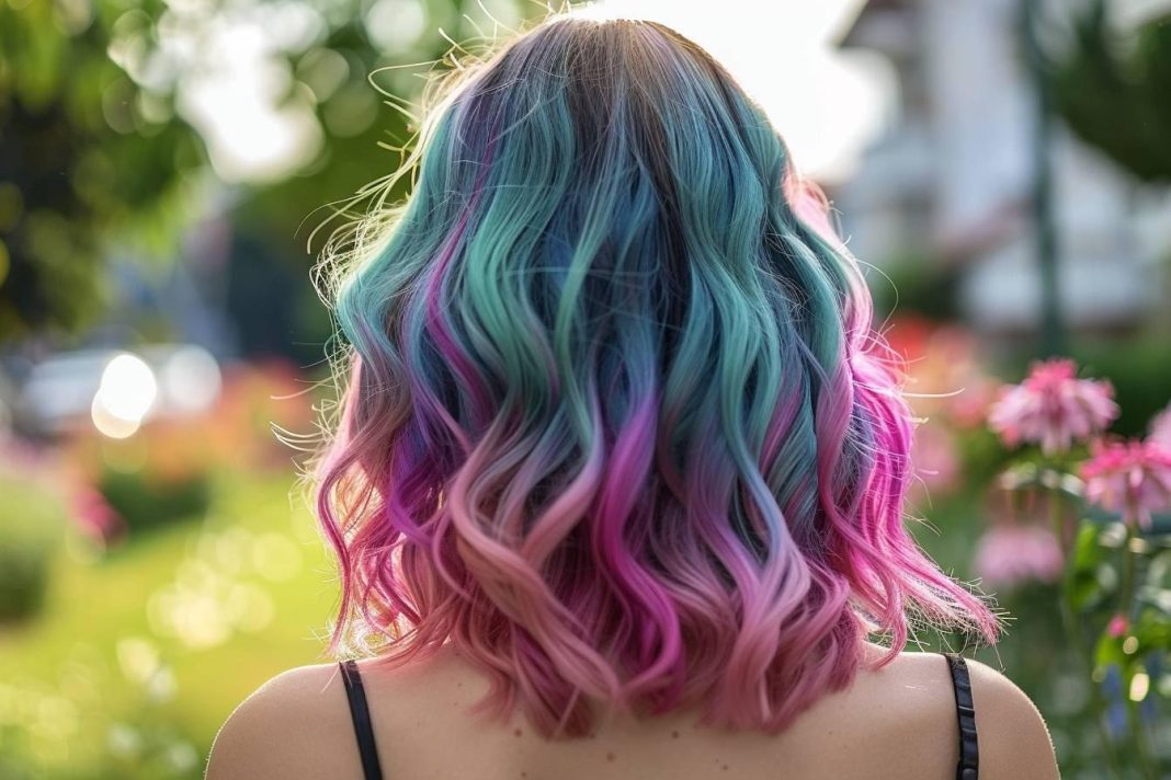 Tie and dye sur cheveux mi long